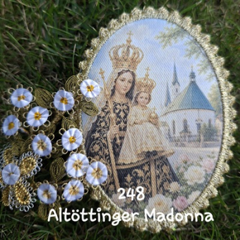 Heiligenbild  HB-CH-F248   Altöttinger Madonna mit Goldrand  75x105mm