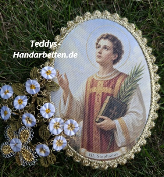 Heiligenbild  HB-CH-D249   Hl. Stephanus mit Goldrand 65x85mm