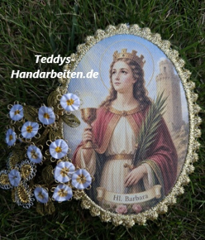 Heiligenbild  HB-CH-D252  Hl. Barbara mit Goldrand  65x85mm