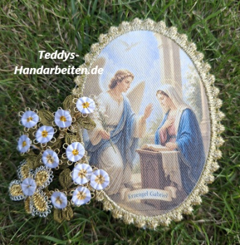 Heiligenbild  HB-CH-D253   Erzengel Gabriel mit Goldrand 65x85mm