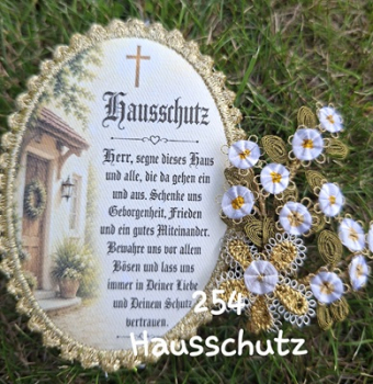 Heiligenbild  HB-CH-M254   Hausschutz  mit Goldrand 52x72mm
