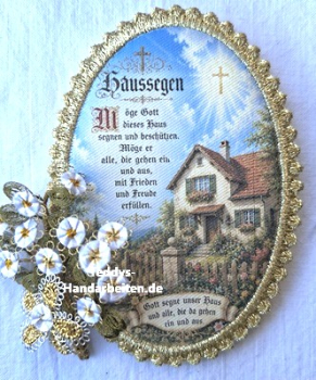 Heiligenbild  HB-CH-F287  Hausssegen  mit Goldrand  75x105mm