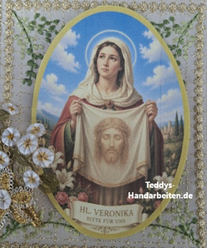 Heiligenbild  HB-CH-F300  Hl. Veronika  (ohne Stickrand)  70x100mm