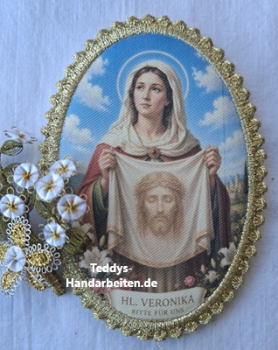 Heiligenbild  HB-CH-F300 Hl. Veronika  mit Goldrand  75x105mm