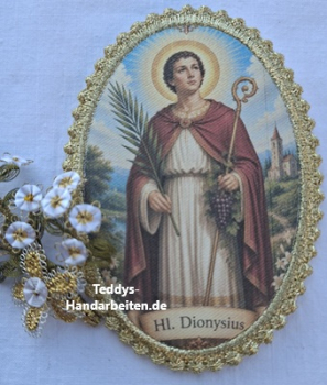 Heiligenbild  HB-CH-F317  Hl. Dionysius  mit Goldrand  75x105mm