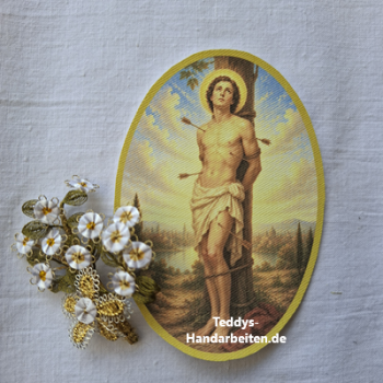 Heiligenbild  HB-CH-M342  Hl. Sebastian     ohne Goldrand   50x70mm
