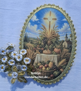 Heiligenbild  HB-CH-G344  Ernte Dank   mit Goldrand   42x57mm