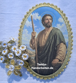 Heiligenbild  HB-CH-F349  Apostel Simon der Zelot   mit Goldrand 75x105mm - Kopie