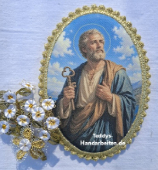Heiligenbild  HB-CH-F359 Apostel  Petrus  mit Goldrand  75x105mm