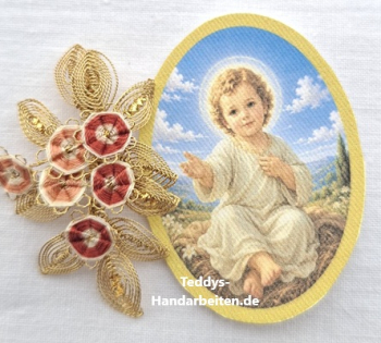 Heiligenbild  HB-CH-G364 Jesulein   ohne Goldrand 40x55mm