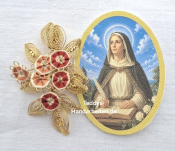 Heiligenbild  HB-CH-G371 Hl. Roswitha   ohne Goldrand   40x55mm
