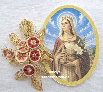 Heiligenbild  HB-CH-G372 Hl. Amalie   ohne Goldrand  40x55mm