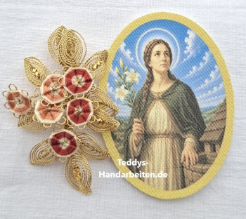 Heiligenbild  HB-CH-G374 Hl. Erna    ohne Goldrand 40x55mm