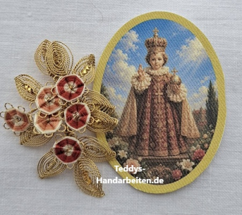 Heiligenbild  HB-CH-G384 Prager Jesulein  (ohne Stickrand)  40x55mm
