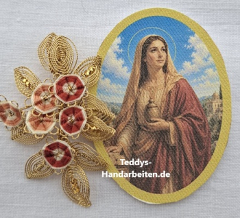 Heiligenbild  HB-CH-G386 Hl. Melanie  (ohne Stickrand)  40x55mm