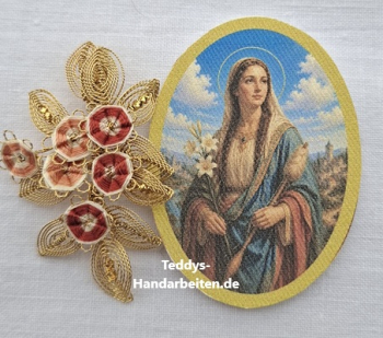 Heiligenbild  HB-CH-D387 Hl. Silke  (ohne Stickrand)  60x85mm