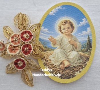 Heiligenbild  HB-CH-D394 Jesulein  (ohne Stickrand)  60x85mm