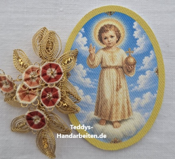 Heiligenbild  HB-CH-H396 Jesulein  (ohne Stickrand)  30x45mm