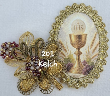 Heiligenbild  HB-CH-H201  Kelch  mit Goldrand  32x46mm