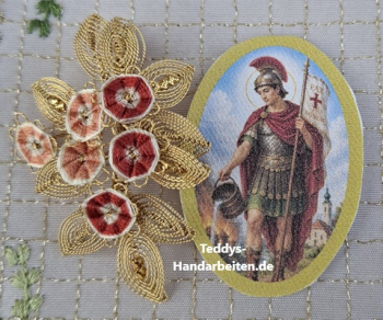 Heiligenbild  HB-CH-H203  Hl. Florian  (ohne Stickrand)  30x45mm