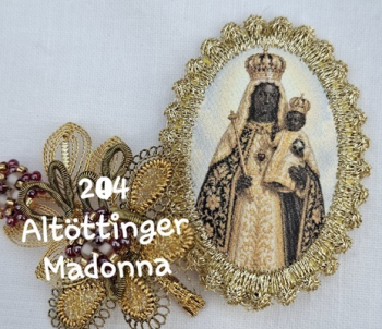 Heiligenbild  HB-CH-H204  Altöttinger Madonna  mit Goldrand  32x46mm
