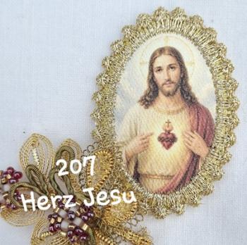 Heiligenbild  HB-CH-H207  Herz Jesu  mit Goldrand  32x46mm
