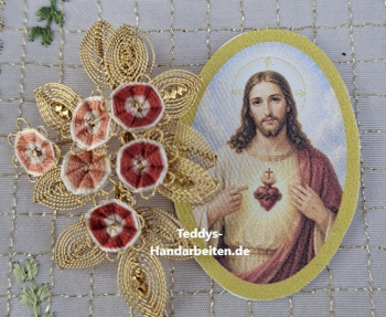 Heiligenbild  HB-CH-H207  Herz Jesu  (ohne Stickrand)  30x45mm