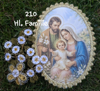 Heiligenbild  HB-CH-H210  Hl.Familie  mit Goldrand  32x46mm