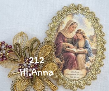 Heiligenbild  HB-CH-H212  Hl. Anna  mit Goldrand  32x46mm