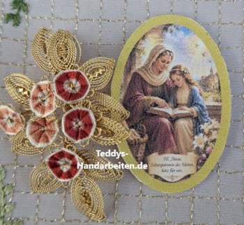 Heiligenbild  HB-CH-H212   Hl. Anna  (ohne Stickrand)  30x45mm