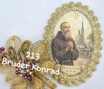 Heiligenbild  HB-CH-H213  Bruder Konrad  mit Goldrand  32x46mm