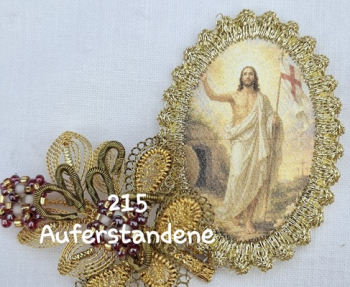 Heiligenbild  HB-CH-H215  Auferstandene  mit Goldrand  32x46mm