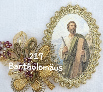 Heiligenbild  HB-CH-H217  Hl. Bartholomäus  mit Goldrand  32x46mm