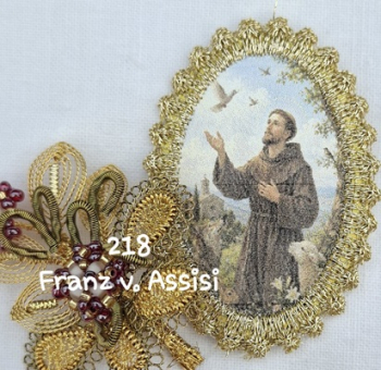 Heiligenbild  HB-CH-H218  Hl. Franz v. Assisi   mit Goldrand  32x46mm