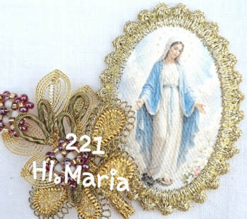 Heiligenbild  HB-CH-H221  Hl. Maria  mit Goldrand  32x46mm
