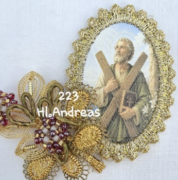 Heiligenbild  HB-CH-H223  Hl. Andreas  mit Goldrand  32x46mm
