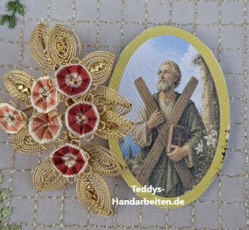 Heiligenbild  HB-CH-H223  Hl. Andreas  (ohne Stickrand)  30x45mm
