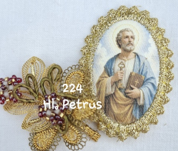 Heiligenbild  HB-CH-H224  Hl. Petrus  mit Goldrand  32x46mm