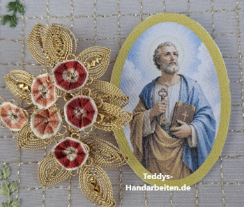 Heiligenbild  HB-CH-H224  Hl. Petrus  (ohne Stickrand)  30x45mm