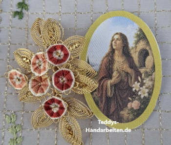 Heiligenbild  HB-CH-H225   Maria Magdalena  (ohne Stickrand)  30x45mm