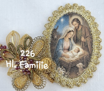 Heiligenbild  HB-CH-H226  Hl.Familie  mit Goldrand  32x46mm