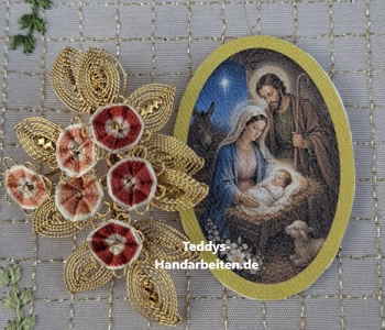 Heiligenbild  HB-CH-H226  Hl. Familie  (ohne Stickrand)  30x45mm