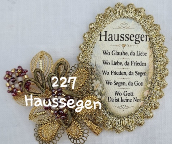 Heiligenbild  HB-CH-H227  Haussegen  mit Goldrand  32x46mm
