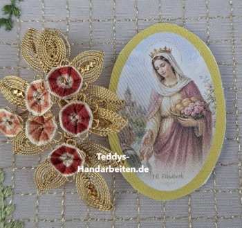 Heiligenbild  HB-CH-H232  Hl.Elisabeth  (ohne Stickrand)  30x45mm