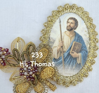 Heiligenbild  HB-CH-H233  Hl. Thomas  mit Goldrand  32x46mm