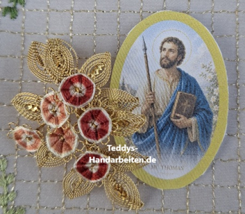 Heiligenbild  HB-CH-H233  Hl. Thomas  (ohne Stickrand)  30x45mm