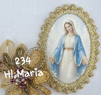 Heiligenbild  HB-CH-H234  Hl. Maria  mit Goldrand  32x46mm