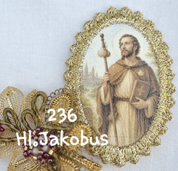 Heiligenbild  HB-CH-H236  Hl. Jakobus  mit Goldrand  32x46mm