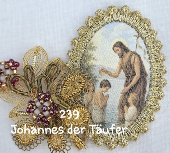 Heiligenbild  HB-CH-H239  Johannes der Täufer  mit Goldrand  32x46mm