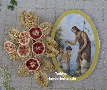 Heiligenbild  HB-CH-H239  Johannes der Täufer  (ohne Stickrand)  30x45mm